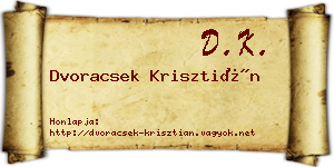 Dvoracsek Krisztián névjegykártya